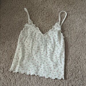 Brandy Melville White Floral Camisole